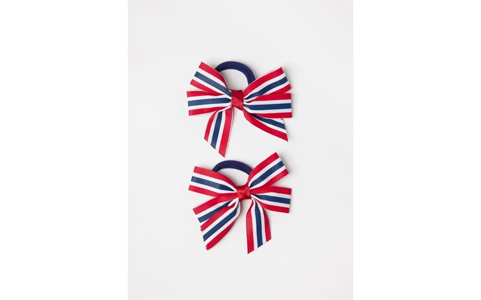 2-pack Hair Elastics With Norweigan Flag Bows