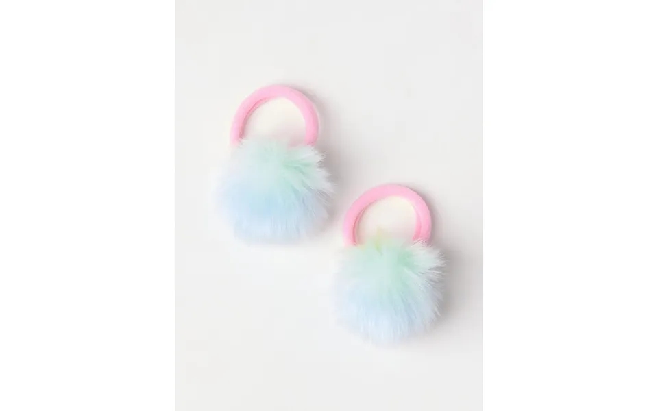 2-pack Hair Elastics With Pompoms