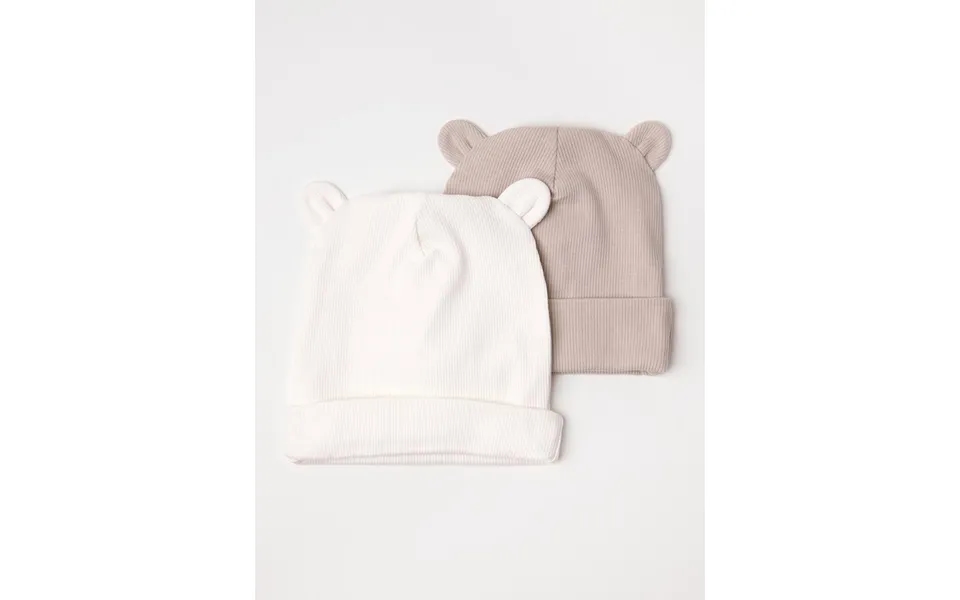 2-pack Ribbed Beanies With Ears