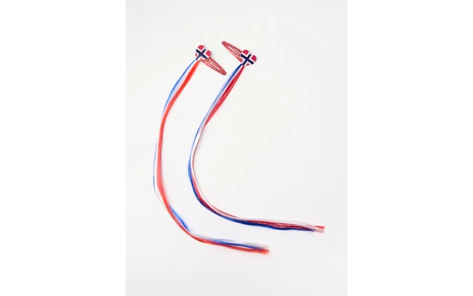 Hair Clips With Fake Hair And Norwegian Flag