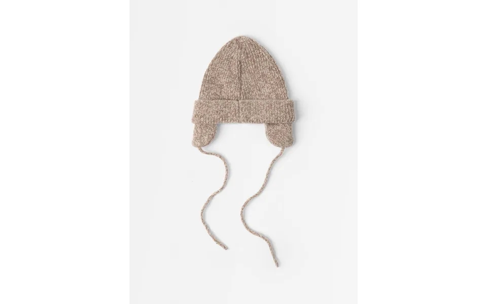 Knitted Beanie In Wool Blend With Tie Band