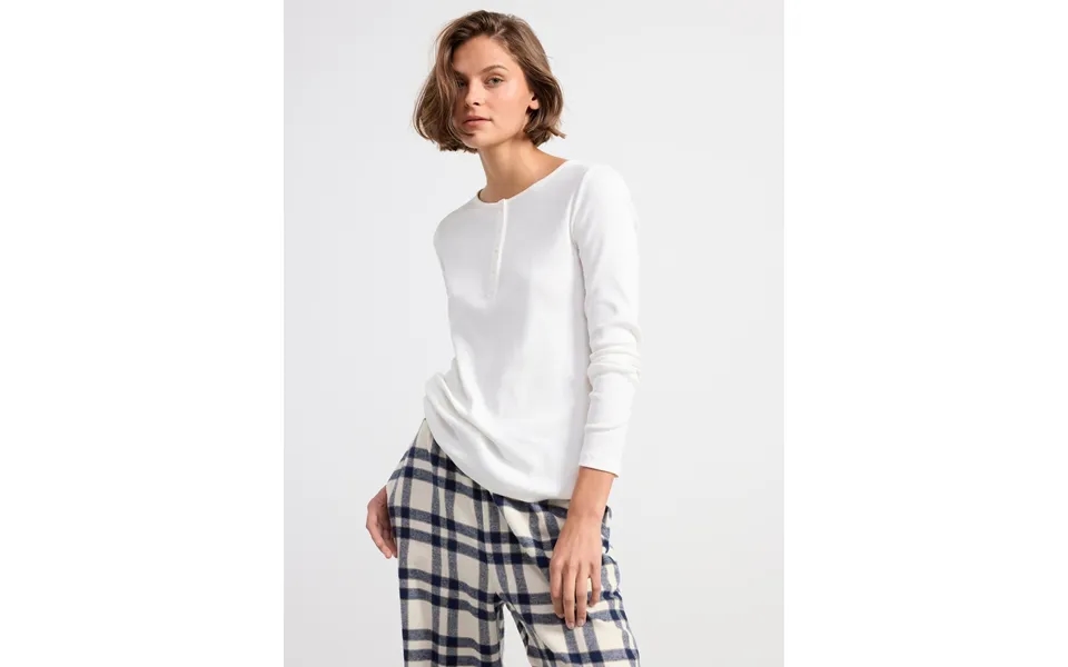 Ribbed Long Sleeve Pyjama Top