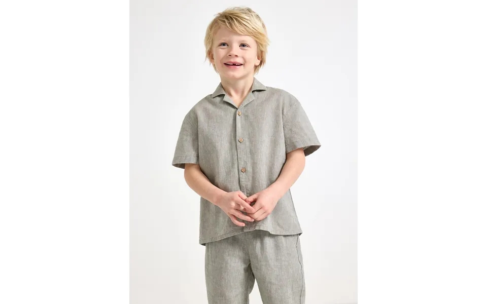 Short-sleeved Shirt In Linen Blend