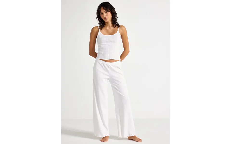Wide Pyjama Trousers In Pointelle