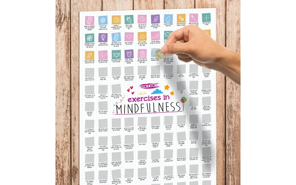 100 Exercises In Mindfulness Scratch Poster
