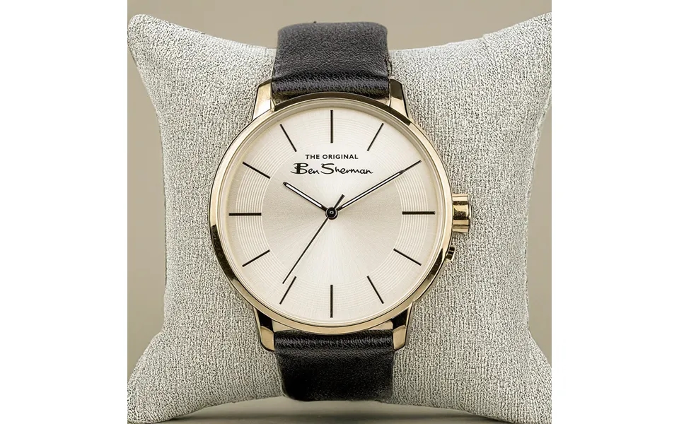 Ben Sherman Black Strap Gold Sunray Dial Watch