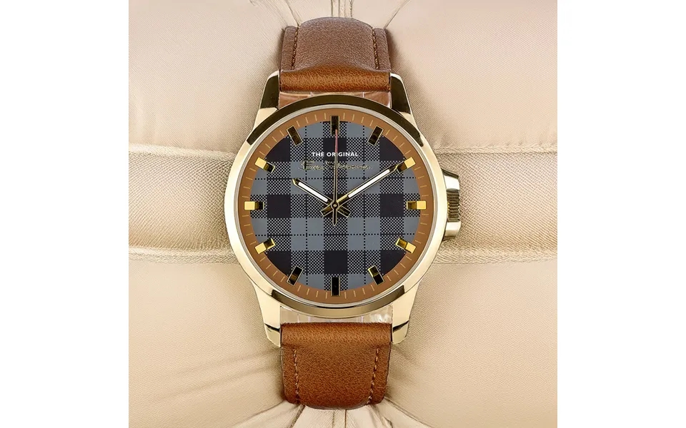 Ben Sherman Tan Strap Black Check Dial Watch