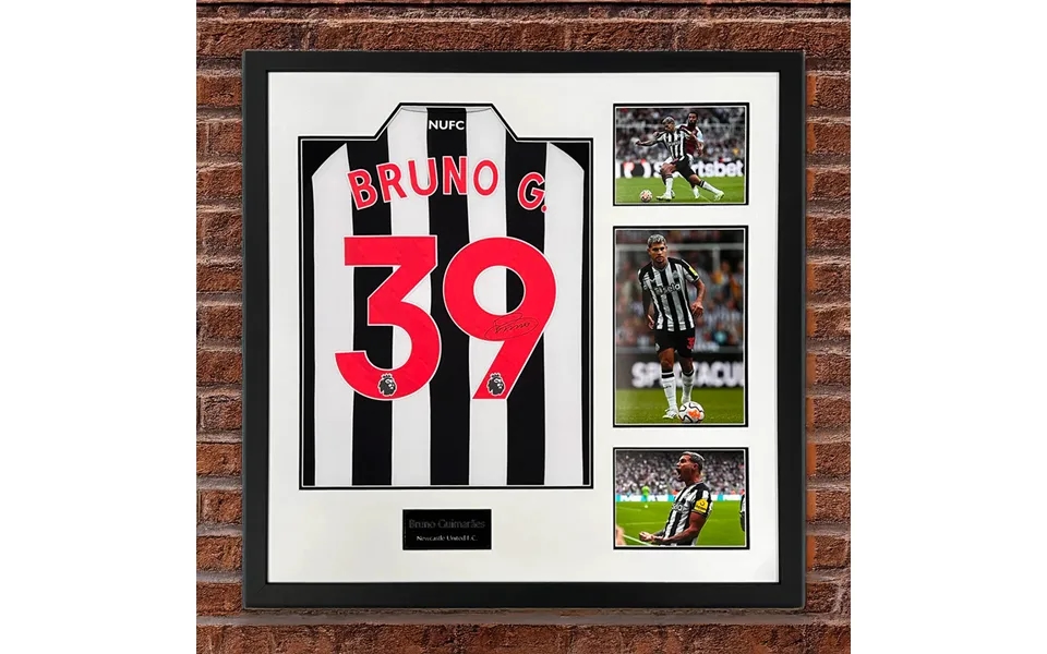 Bruno Guimaeras Signed Newcastle United Shirt Elite - Framed