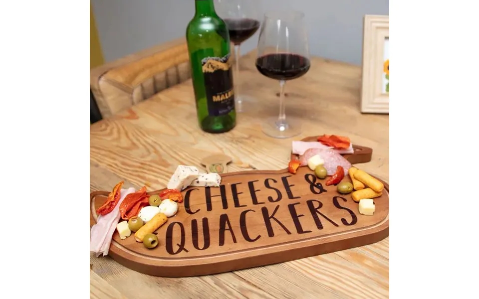 Cheese And Quackers Wooden Board