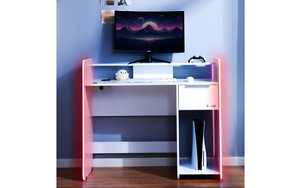 Electra Led Gaming Desk With Wireless Charging