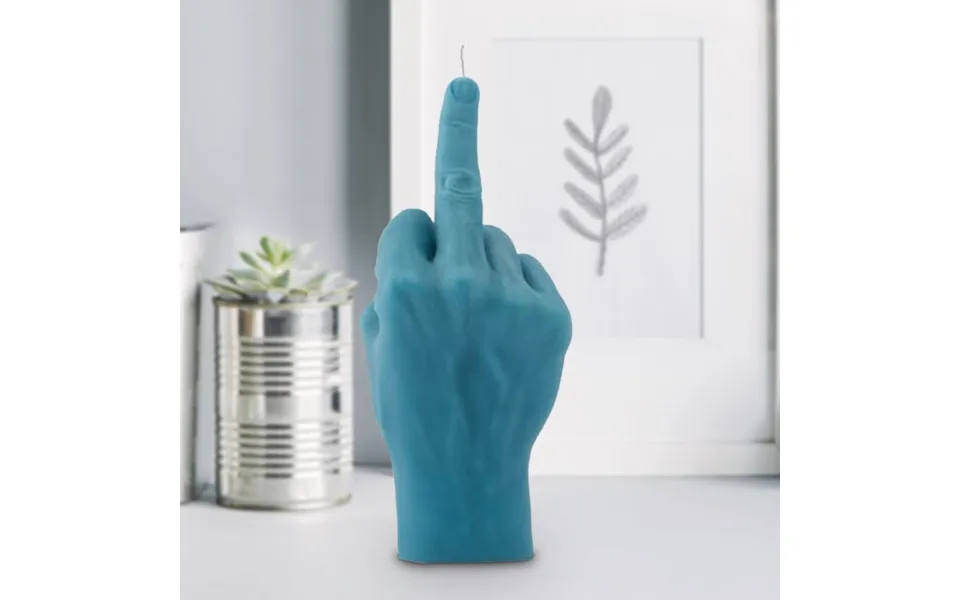 F*ck You Middle Finger Candle Hand Blue