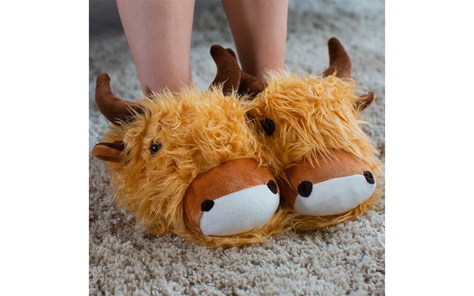 Fuzzy Friends Highland Cow Slippers
