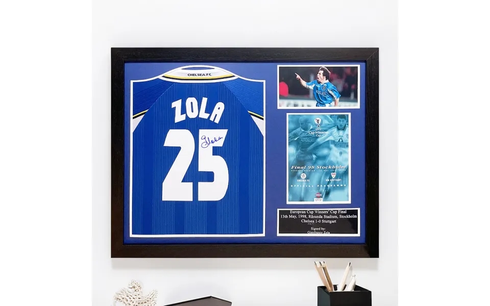 Gianfranco Zola Signed Chelsea Shirt - Framed