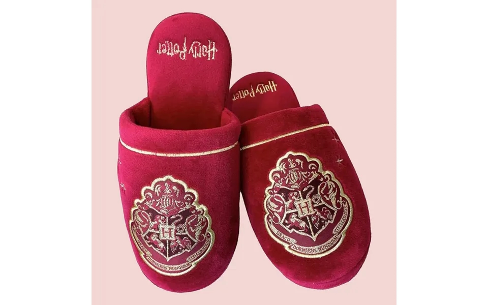 Harry Potter Hogwarts Gold On Burgundy Ladies Slippers Uk 5-9