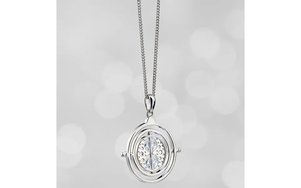 Harry Potter Sterling Silver Time Turner Necklace With Crystals