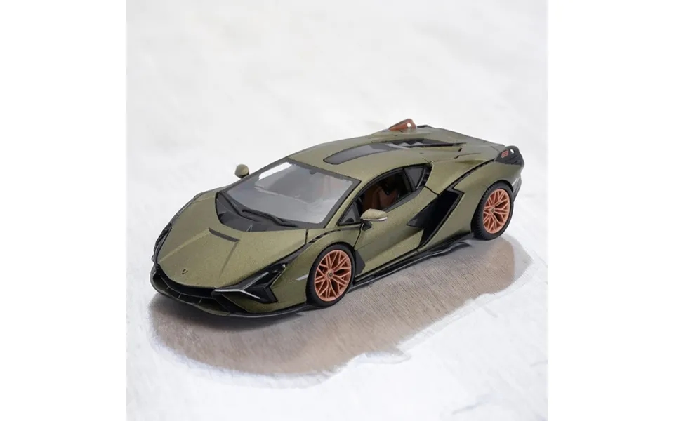 Lamborghini Sian Fkp 37 Green Diecast Car 1 24 Scale By Bburago