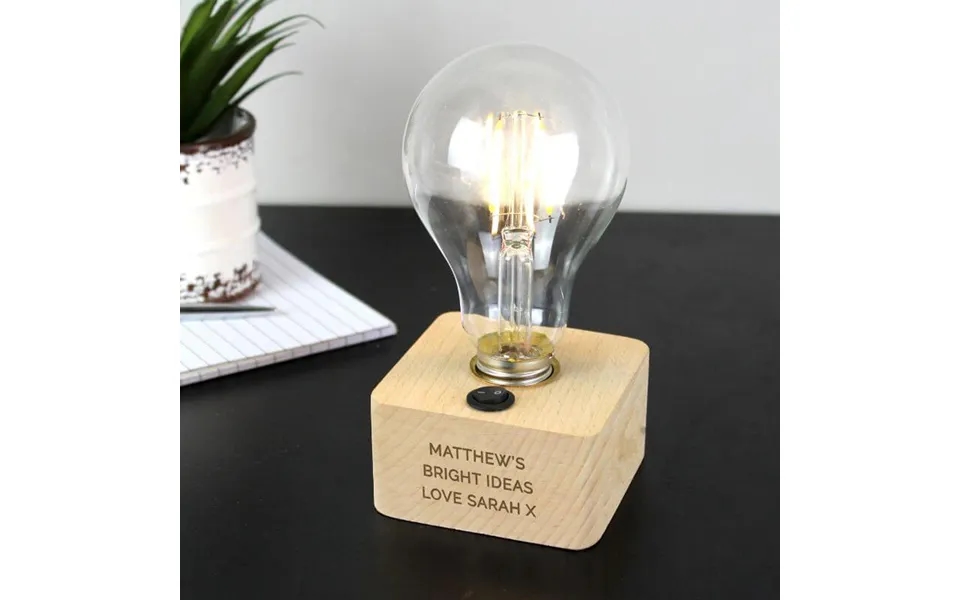 Led Bulb With Personalised Wooden Base