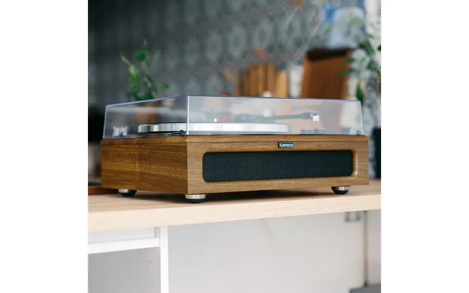 Lenco Ls-410 Walnut Turntable With Speakers