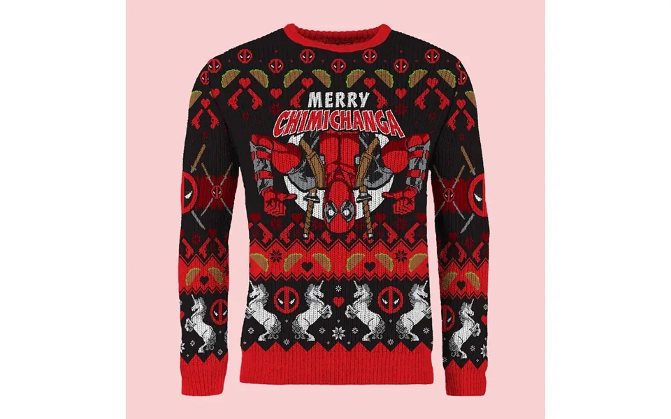 Marvel Deadpool Merry Chimichanga Christmas Jumper X-large