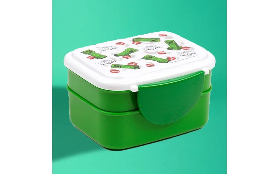 Minecraft Creeper & Tnt Lunch Bento Box With Cutlery