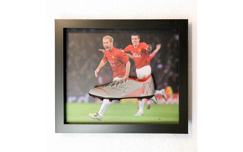 Paul Scholes Signed Manchester United Boot - Framed