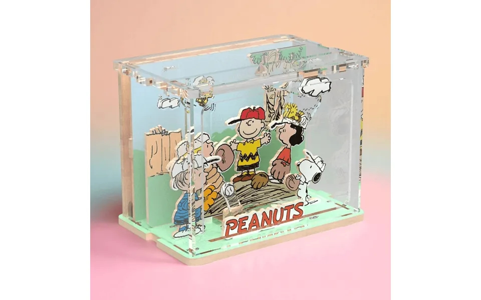 Peanuts Snoopy Baseball Scene Wooden Construction Set