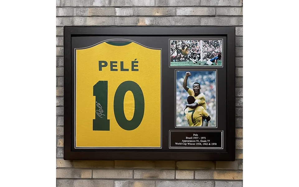 Pele Signed Brazil Shirt - Framed