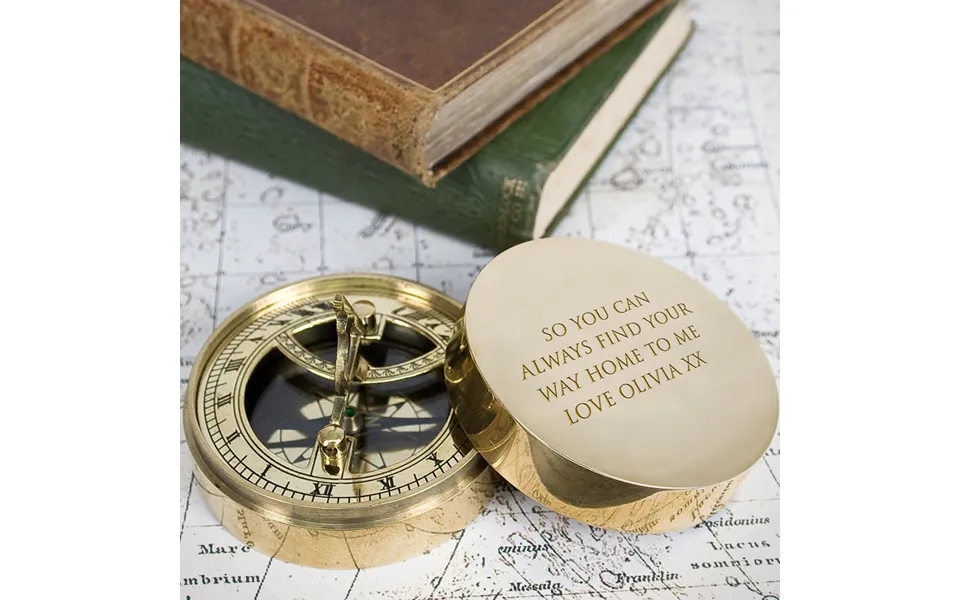 Personalised Adventurer's Brass Sundial And Compass