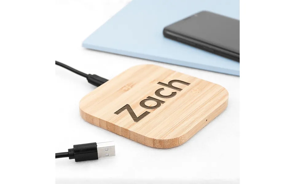 Personalised Bamboo Wireless Charger