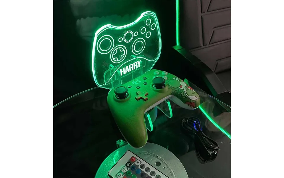 Personalised Controller And Headset Gaming Station - Neon Green