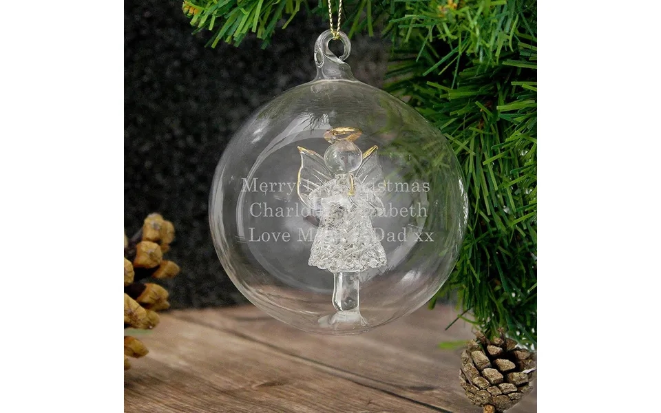 Personalised Glass Christmas Angel Bauble