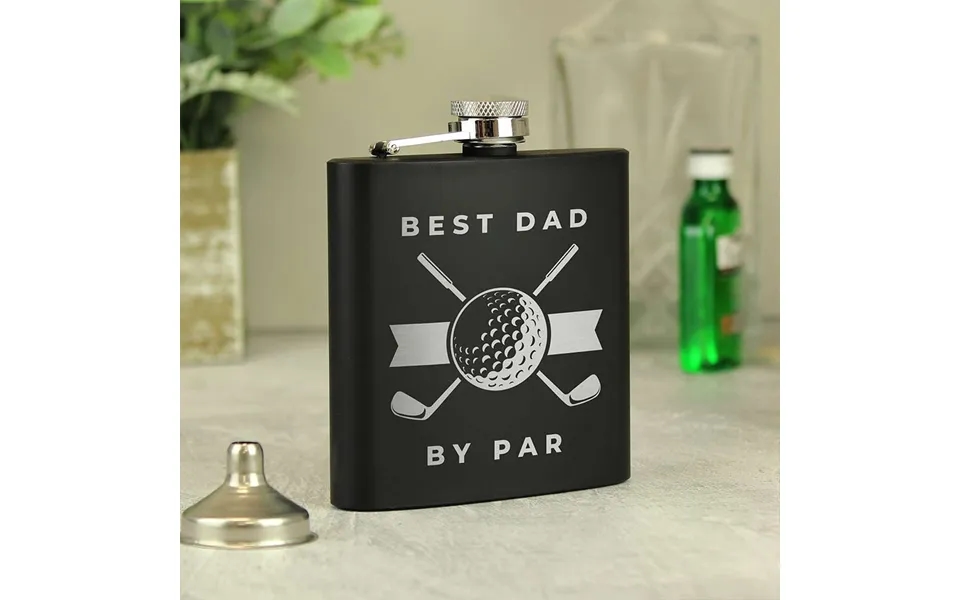 Personalised Golf Hip Flask Black