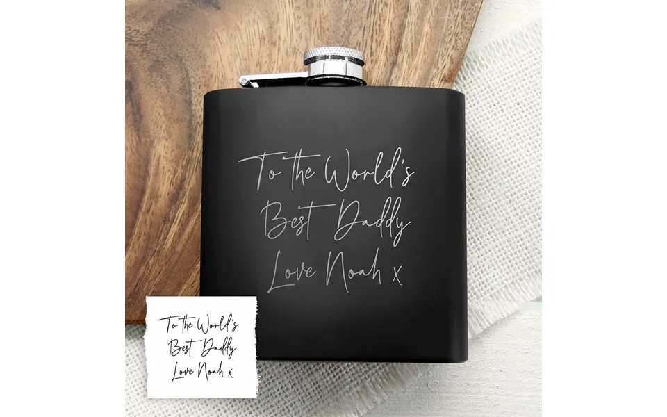 Personalised Handwriting Hip Flask Black