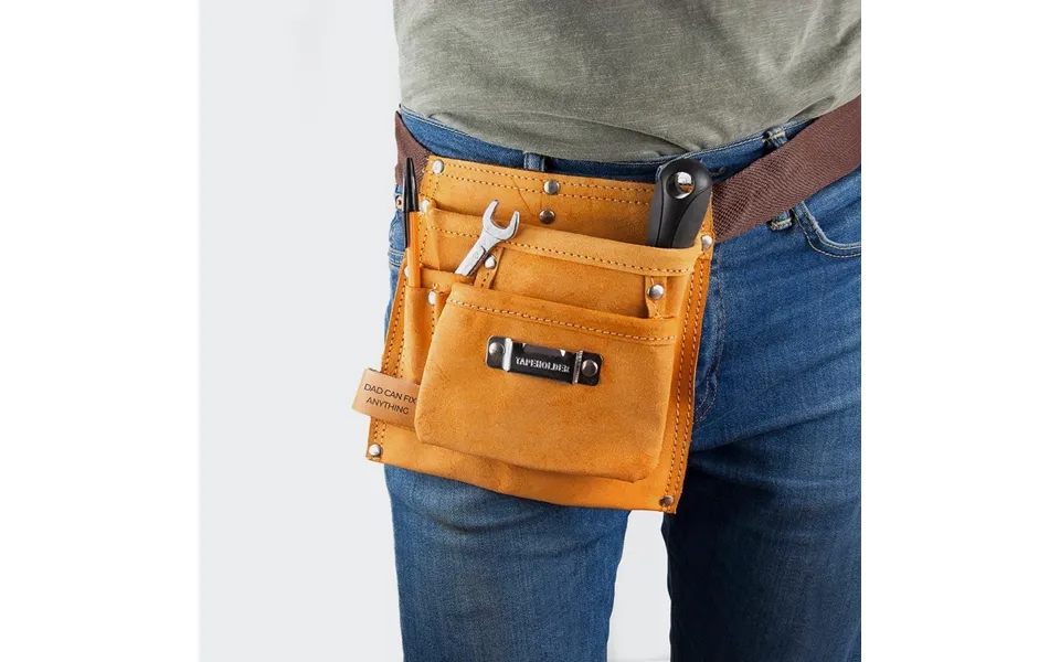Personalised Leather Tool Belt With 6 Pockets