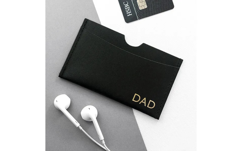 Personalised Luxury Leather Card Holder Black