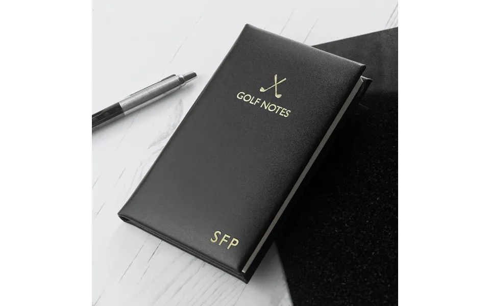 Personalised Luxury Leather Golf Notebook - Black
