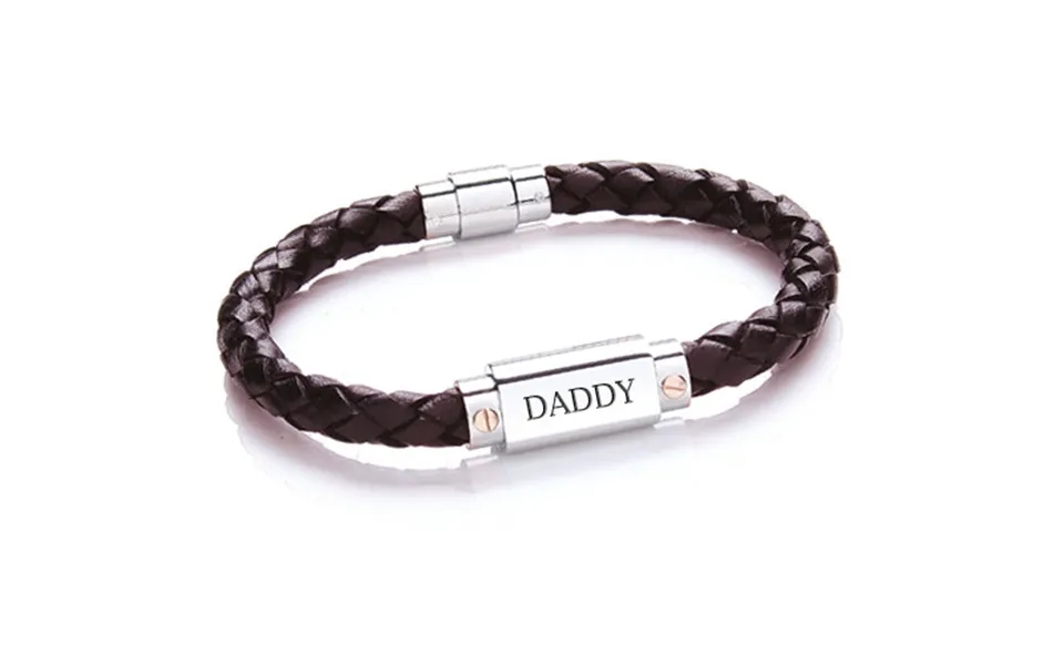 Personalised Mens Leather Bracelet Brown