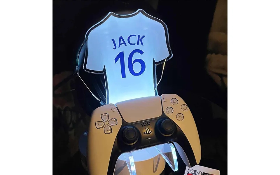 Personalised Neon Football Shirt Controller And Headset Gaming Station