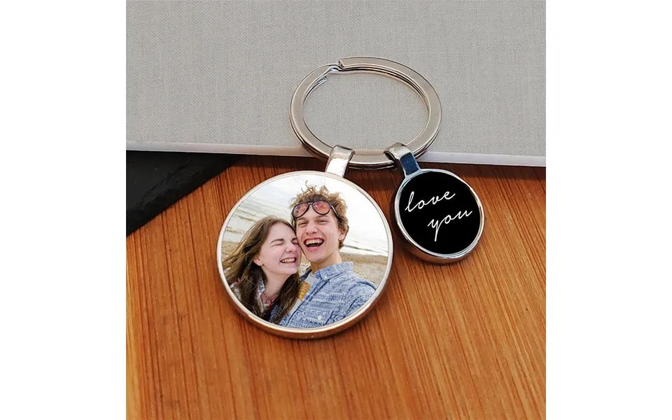 Personalised Photo Love You Keyring And Charm