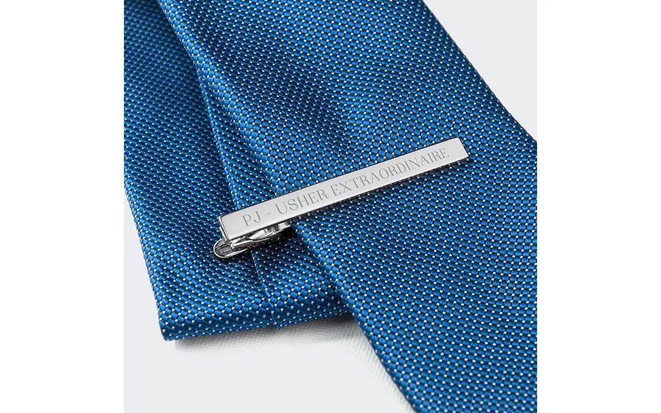 Personalised Rhodium Plated Tie Clip