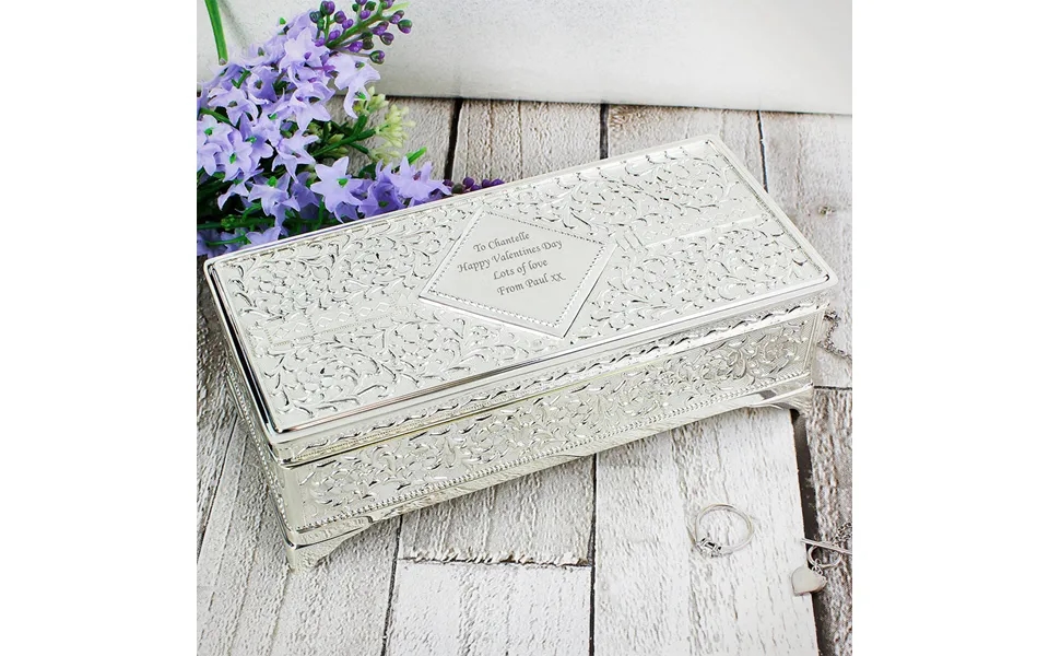 Personalised Silver-plated Antique Style Jewellery Box