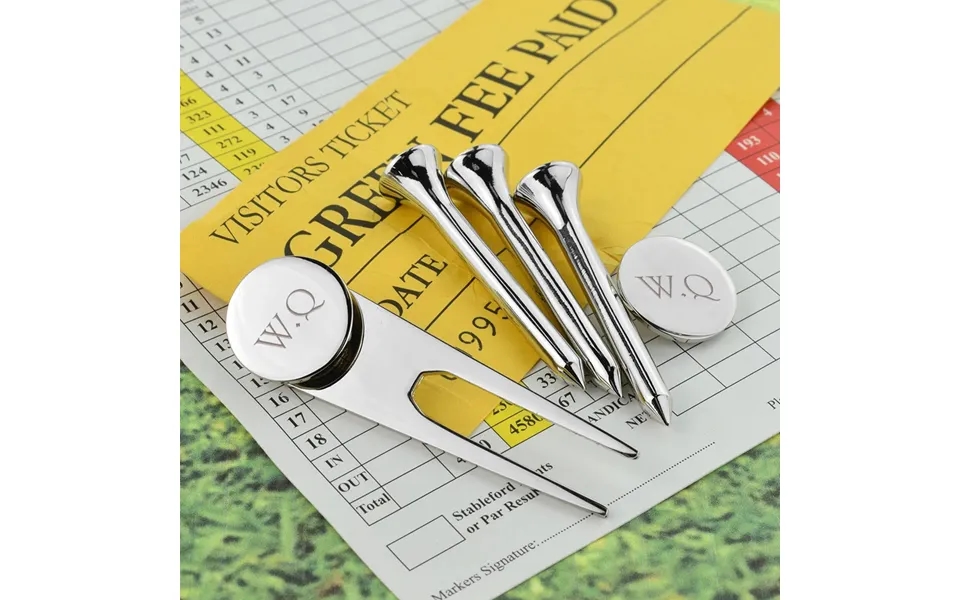 Personalised Silver-plated Golf Tee Gift Set