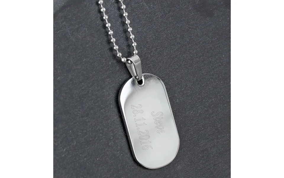 Personalised Stainless Steel Dog Tag Necklace