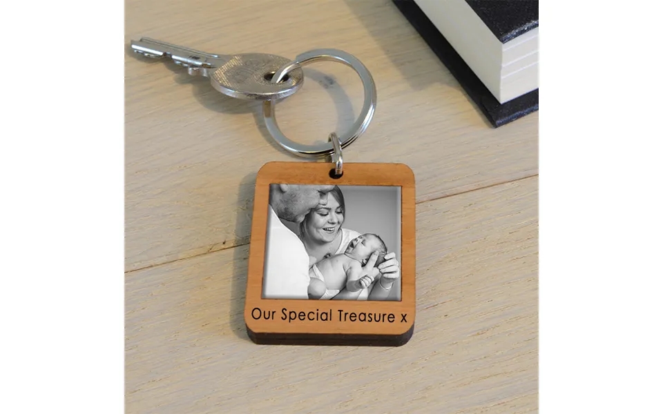 Personalised Wooden Photo And Message Keyring