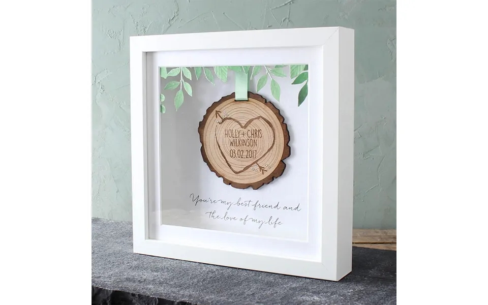 Personalised Wooden Tree Slice Keepsake Frame