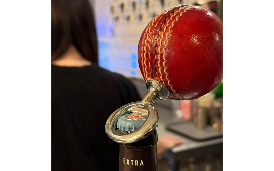 Real Leather Cricket Ball Bottle Opener