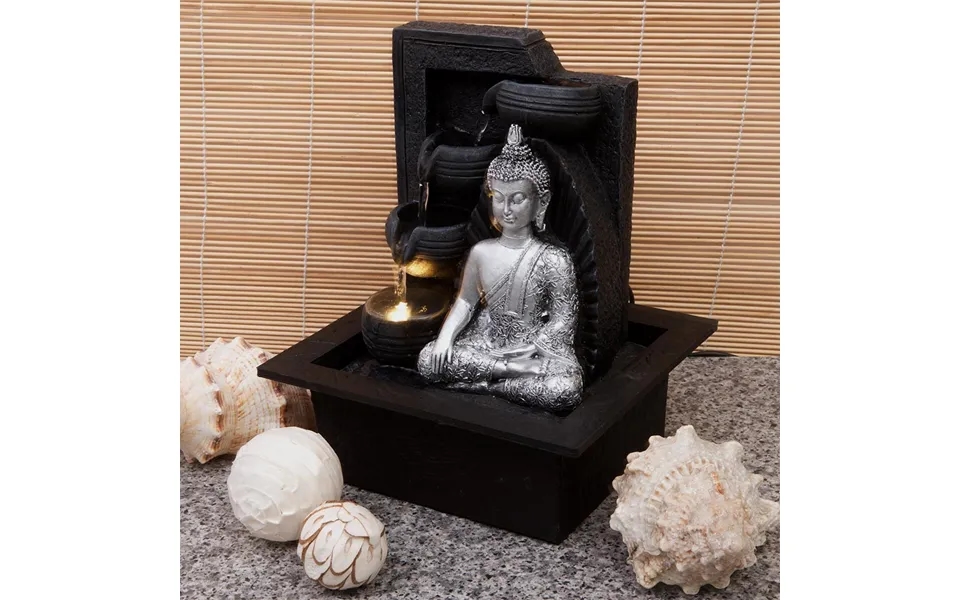 Silver Buddha With Cascading Water Bowls Fountain - Only At Menkind