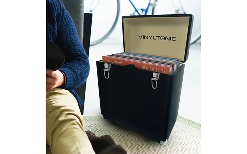 Vinyl Tonic Black Leather Lp Storage Case