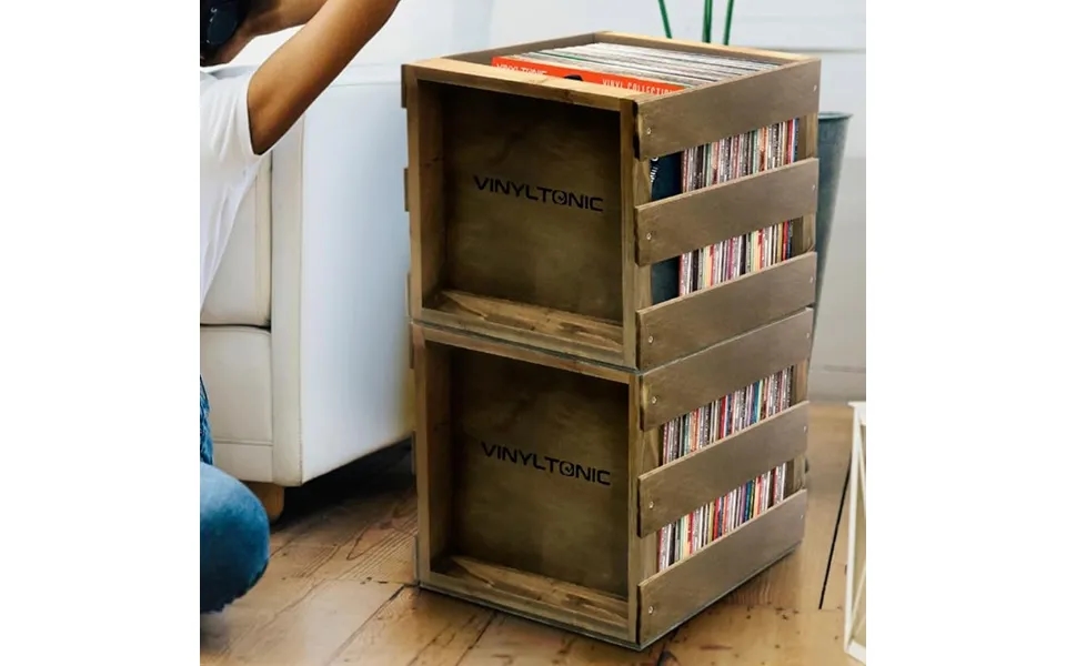 Vinyl Tonic Teak Stackable Lp Storage Crate