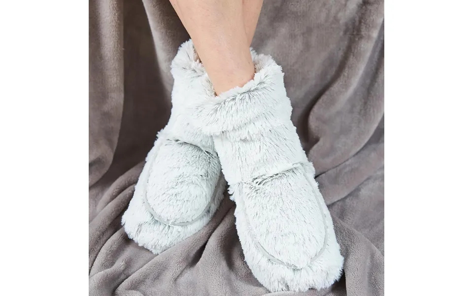 Warmies Marshmallow Grey Microwavable Boots